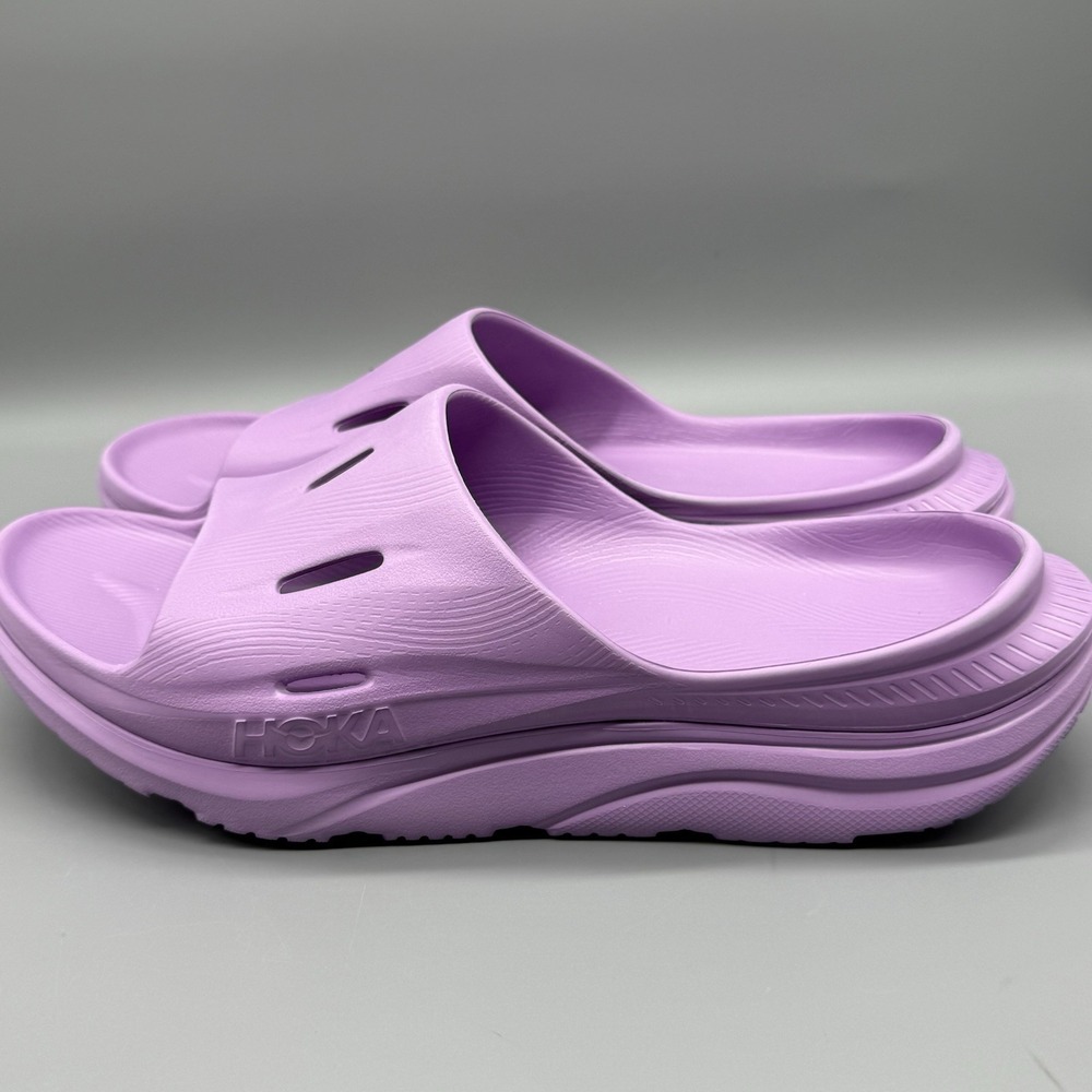 Hoka One Ora Recovery Slide 3‎ Sandals Purple Men's 12 Women's 14 Comfort - Picture 3 of 9